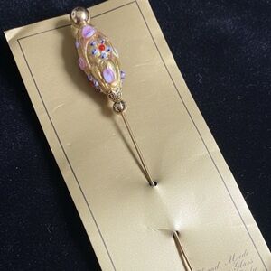 Vintage Murano Glass Hand-Painted Italian Hat Pin